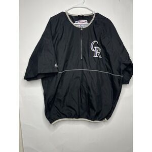 Colorado Rockies Majestic Authentic 1/4 Zip Short‎ Sleeve Windbreaker Sz XL